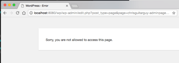 Sorry You Are Not Allowed to Access This Page